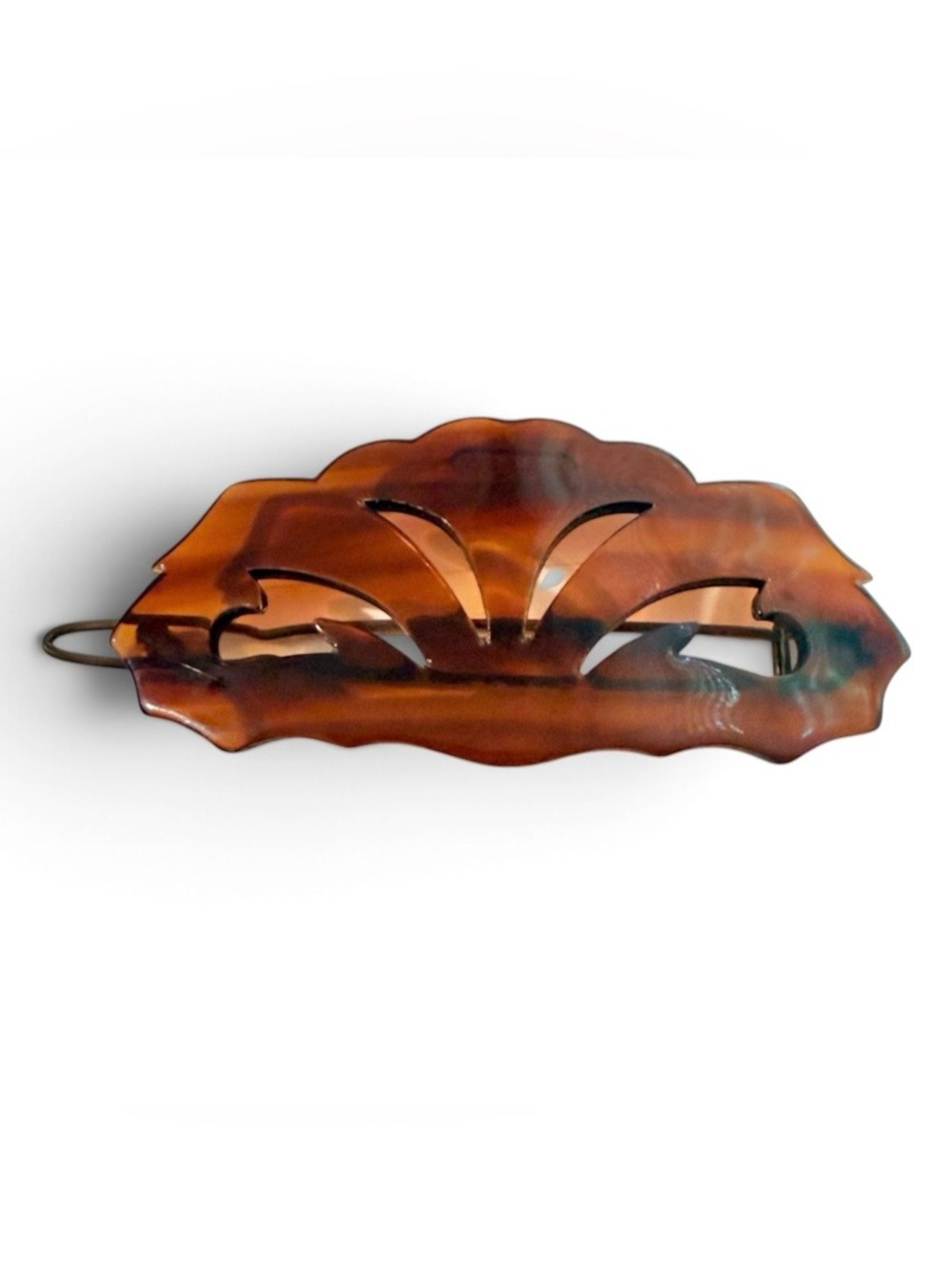 1970βs Carved French Barrette in Tortoiseshell, 2.75β Long, Deadstock Unworn
